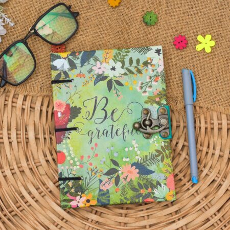 Handmade Printed Cardboard Journal Diary with Buckle Lock Unruled 200 Pages Notepad Personal Diaries for Men and Women -27