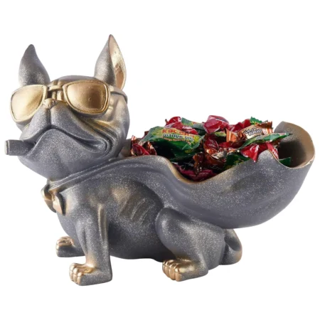 Resin Decoration Cool Dog Storage Holder Showpiece for Home Decor Item,Kitchen,Bedroom, Office, Gifts Item, Table Decoration (White)