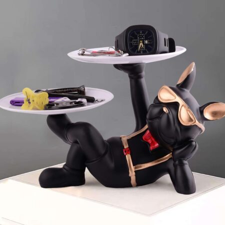 Cool Dog Showpiece with Plate for Home Dcor Item | Kitchen,Bedroom,Office,Dinning Table Decorative Item -06